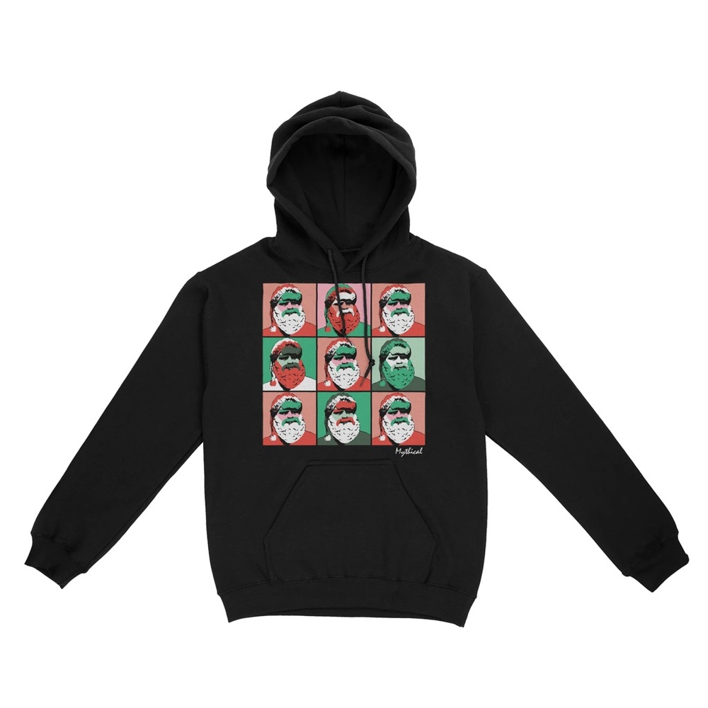 New Good Mythical Morning Cotton Candy Randy Claus Black Hoodie Sweatshirt 2XL